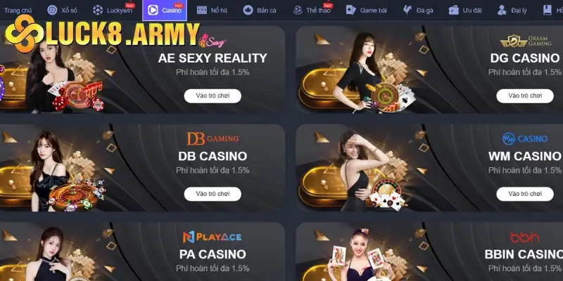 Danh sách các đối tác game bài hàng đầu tại nhà cái